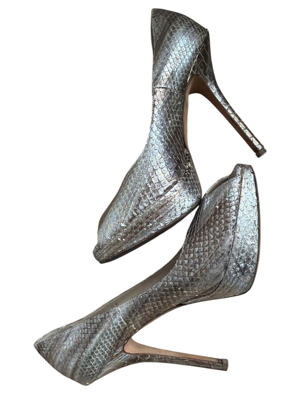 Dior Silver Snake Effect Platform Stilettos Vintage EU 36/ US 6